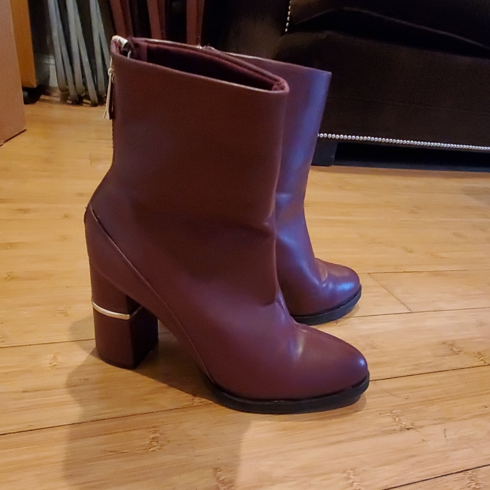 Forever 21 Burgundy Booties (Practically New)